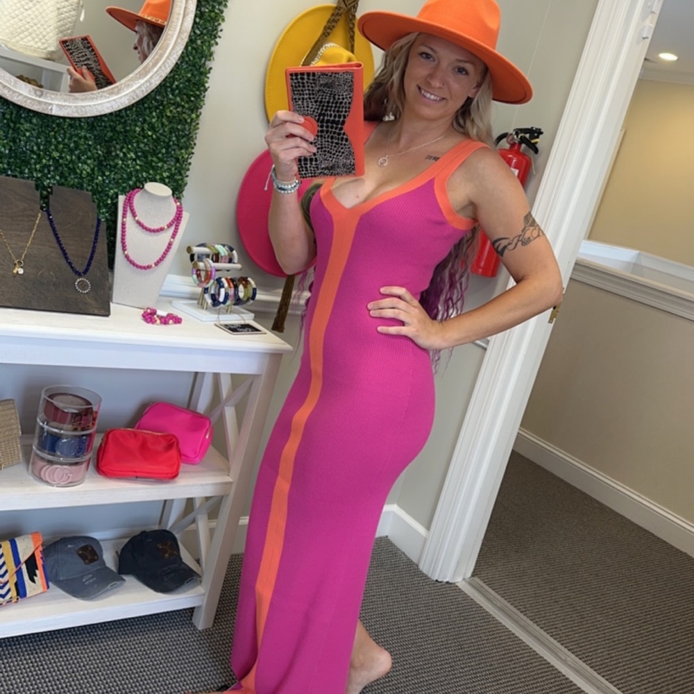 Maxi dress magenta/orange